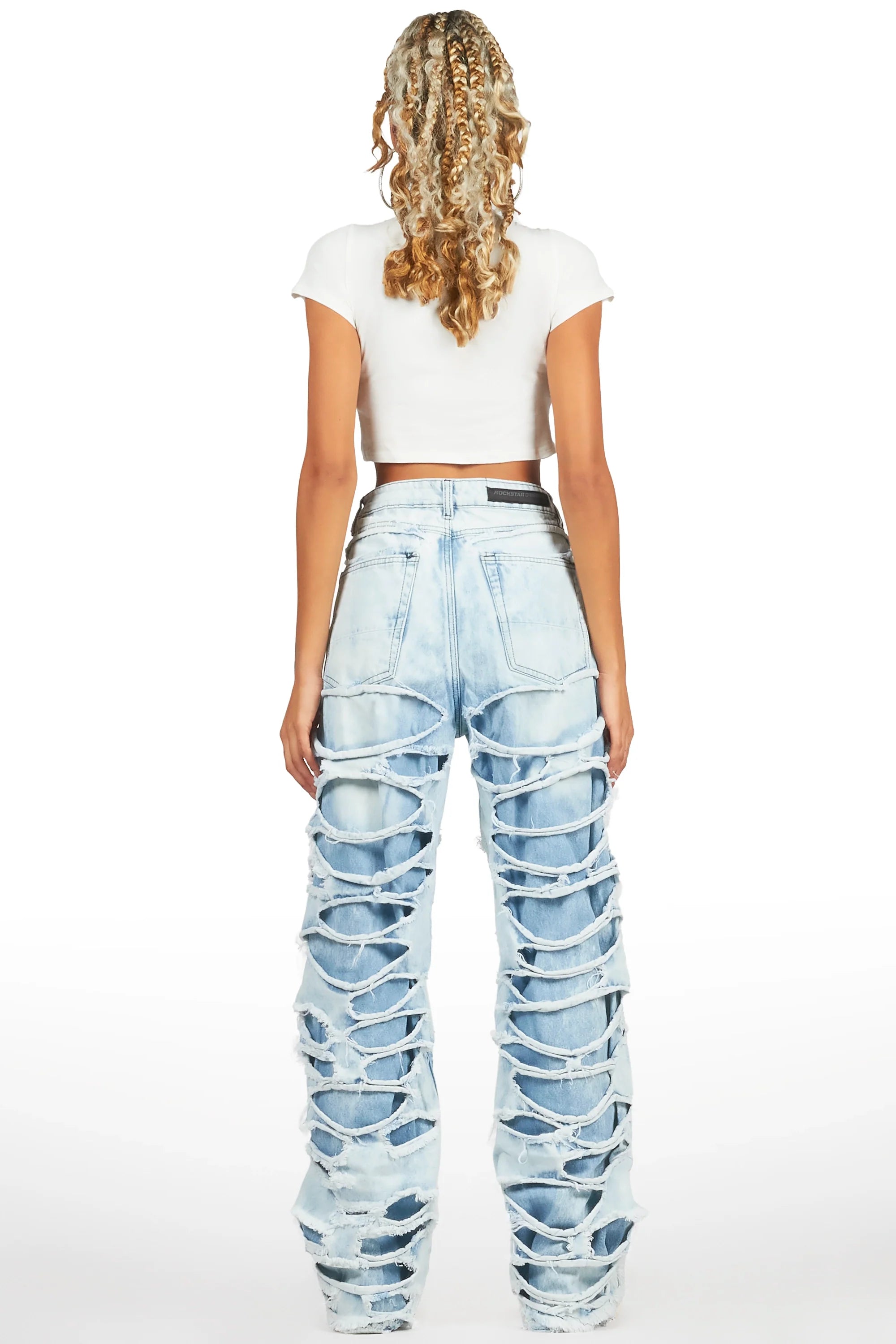 Luisa Light Wash Baggy Cargo Jean