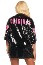 Birthday Bitch Black Sequin Mini Dress