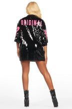 Birthday Bitch Black Sequin Mini Dress