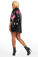 Birthday Bitch Black Sequin Mini Dress