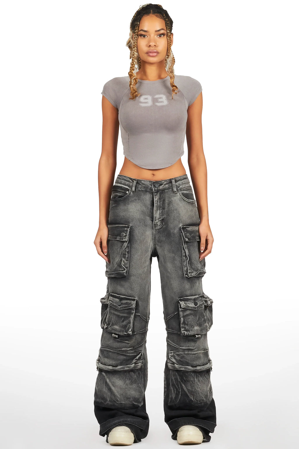 Sequoia Grey Wash Baggy Cargo Jean