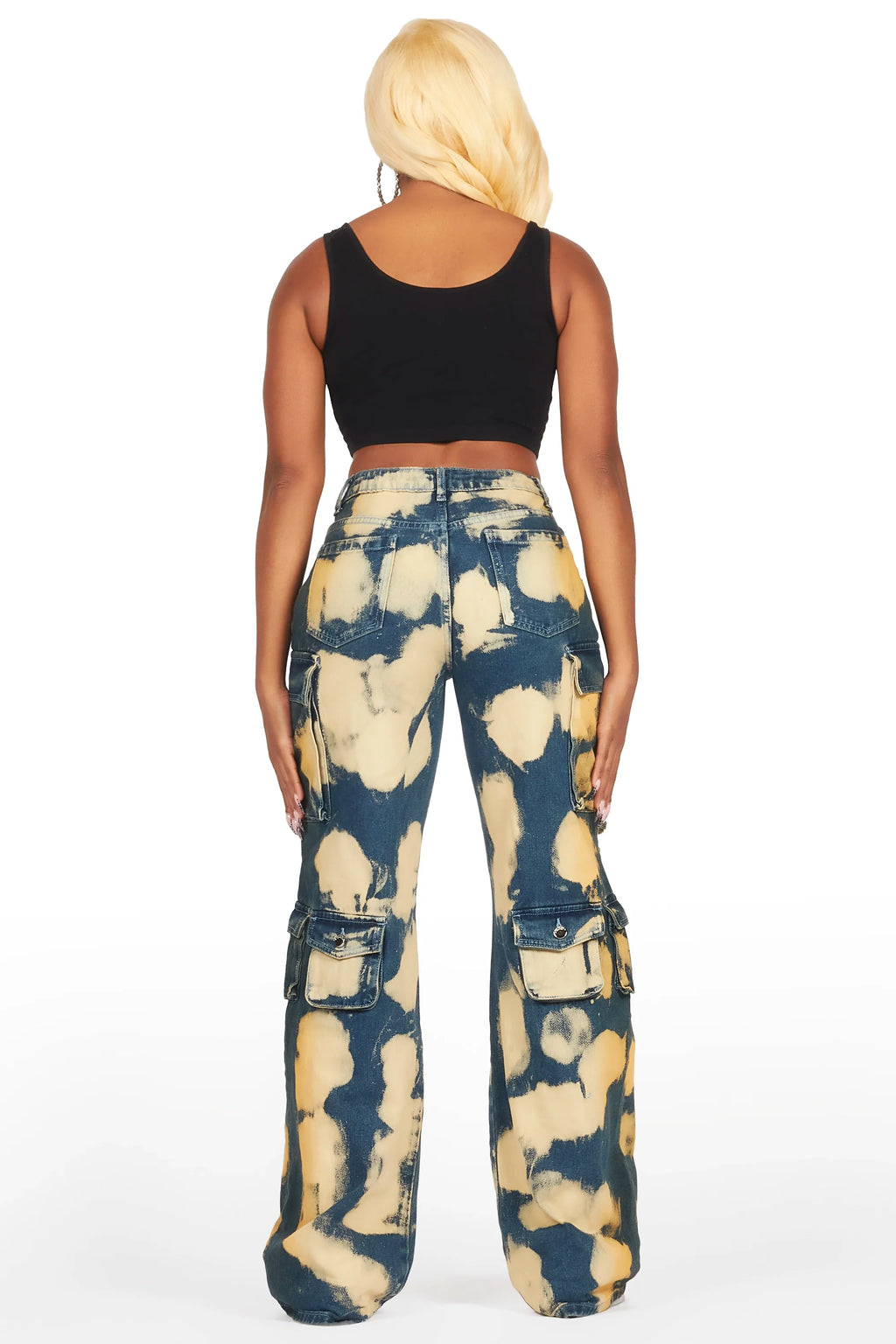 Jahmani Tinted Dirty Wash Wash Stretch Wide Leg Jean