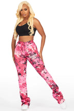 Juliana Pink Digital Camo Super Stacked Track Pant