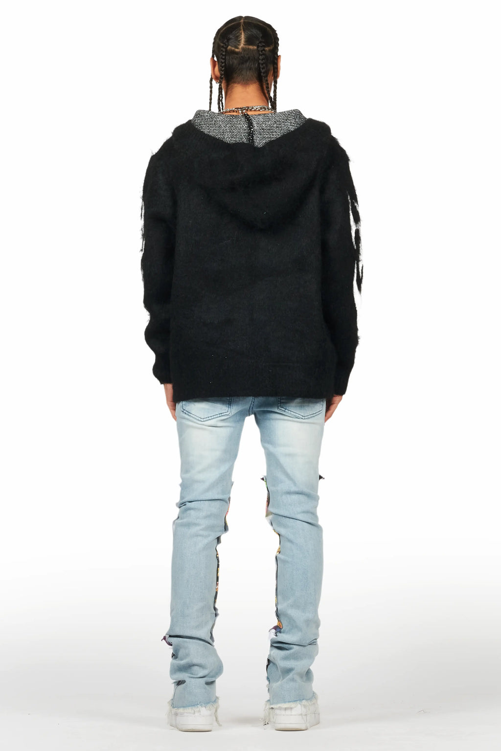 Savage Blue Patchwork Stacked Flare Jean