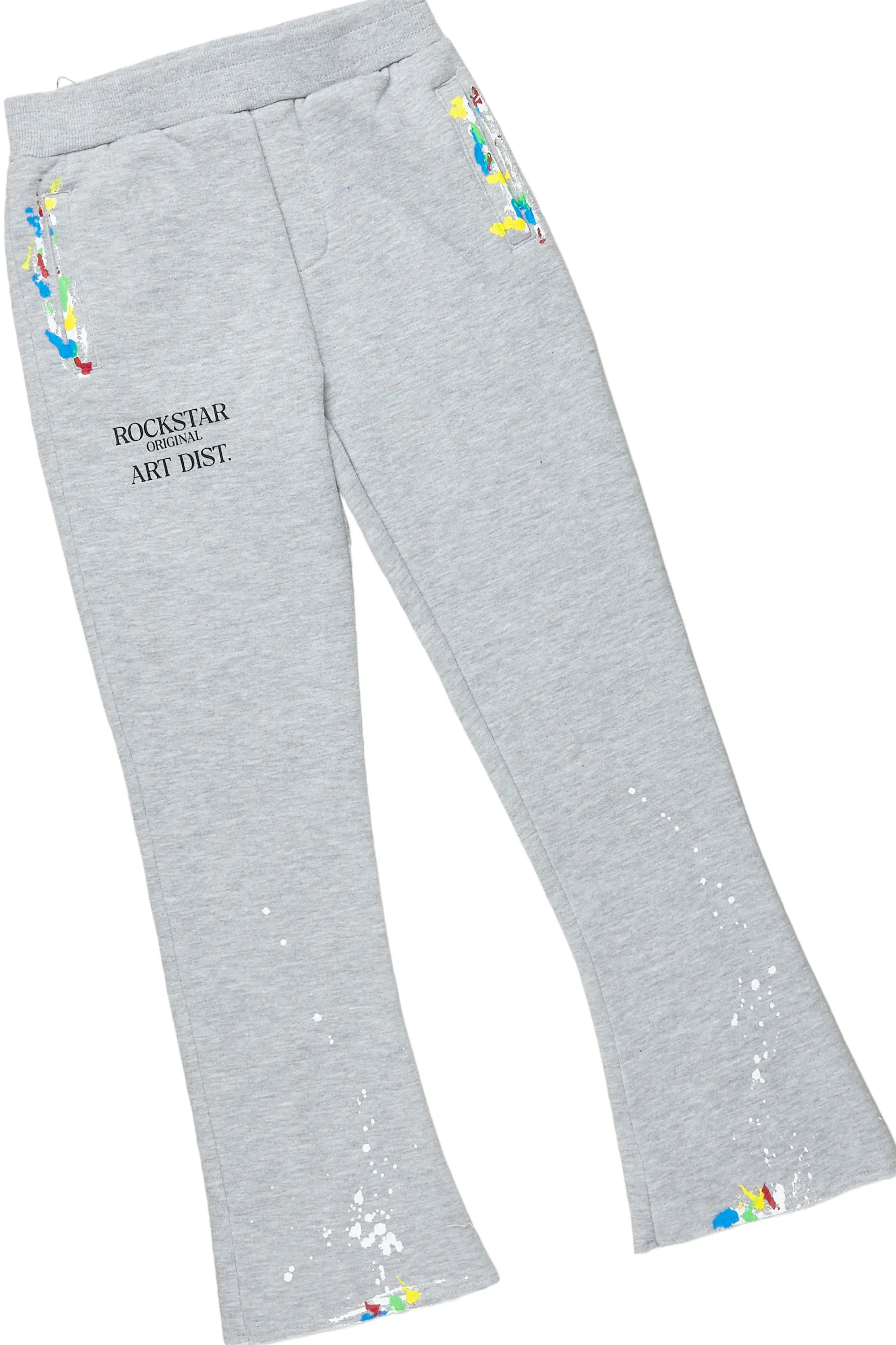 Girls Artie Grey Hoodie Stacked Flare Track Set