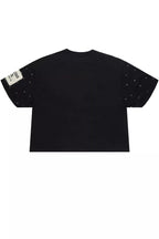 Yulian Black Boxy Crop T-Shirt