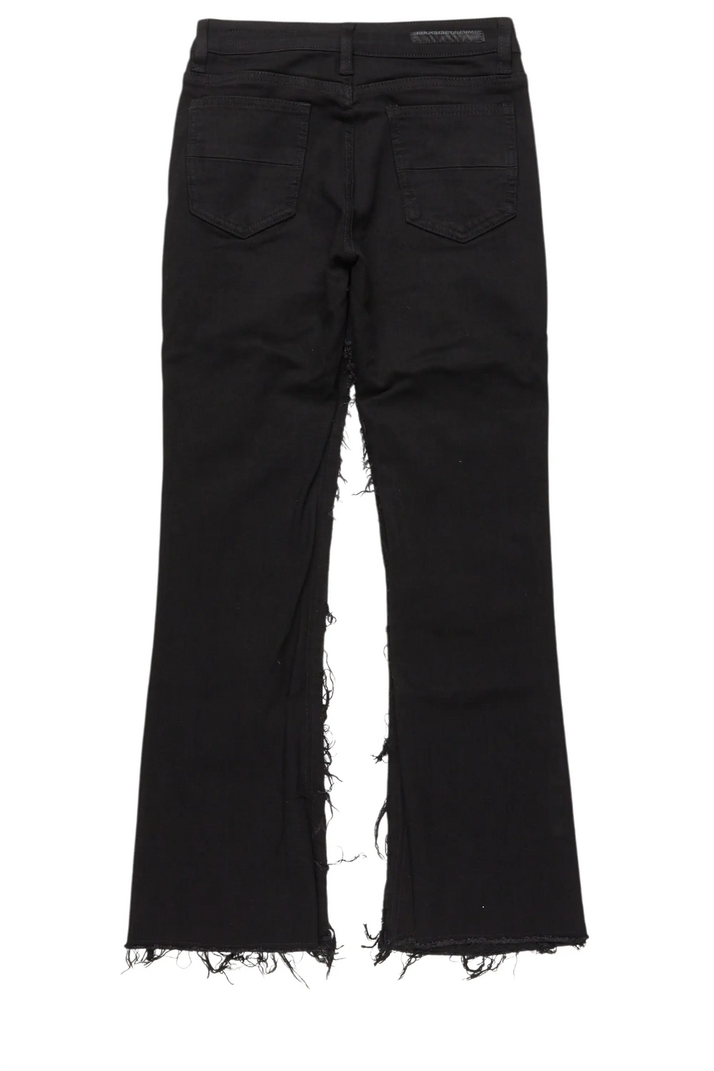 Boys Vinson Black  Patchwork Stacked flare Jean