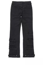 Girls Jaziya Black Stacked Jean