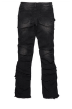 Boys Gentry Dark Grey Stacked Flare Jean