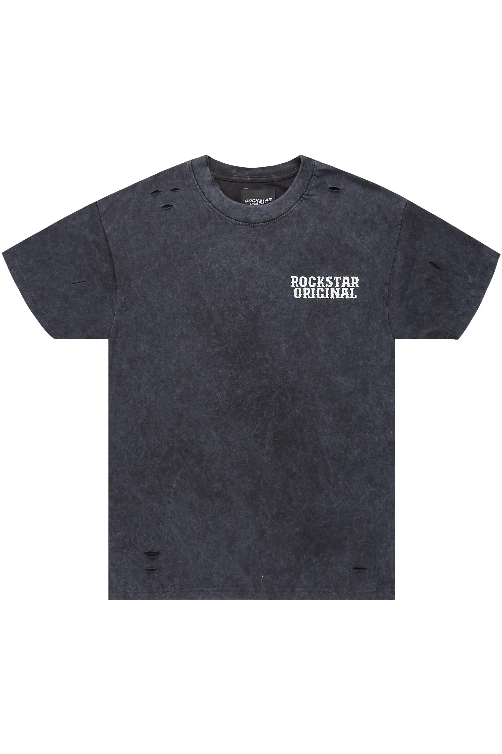 Alayna Vintage Black Oversized Tee