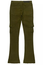 Zaid Olive Stacked Flare Jean