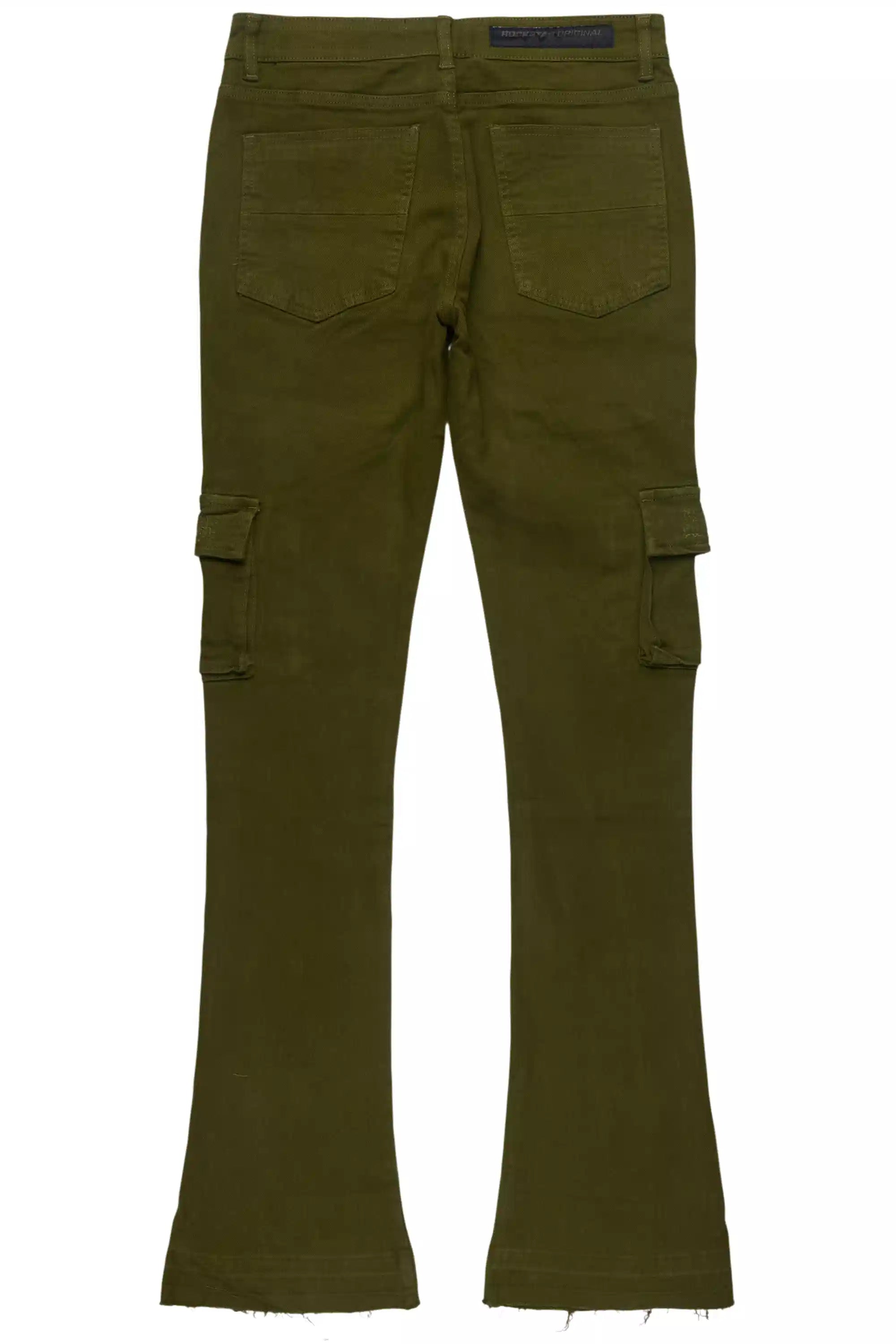 Zaid Olive Stacked Flare Jean