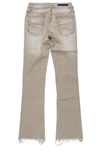 Boys Edgar Grey/Yellow Patchwork Stacked Flare Jean