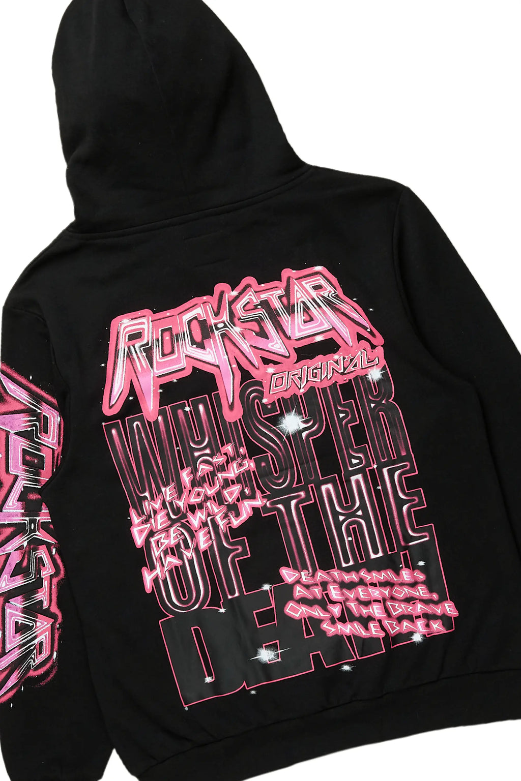 Obern Black/Black Graphic Hoodie/Stacked Flare Pant Track Set