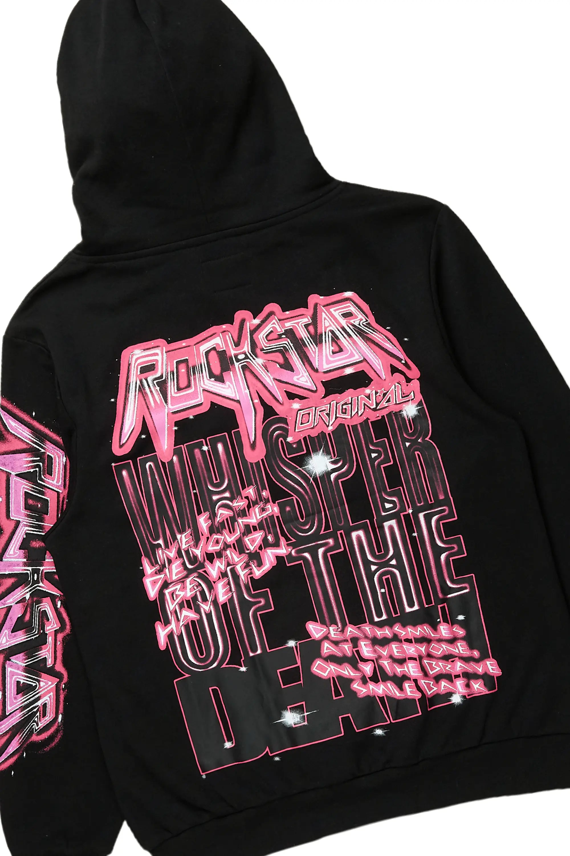 Obern Black/Black Graphic Hoodie/Stacked Flare Pant Track Set