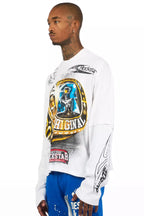 Gemchamp White/Black Boxy Crop Double Layer Tee