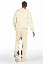 Scottie Beige Hoodie Relaxed Stacked Track Set