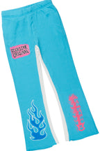 Boys Beno White/Blue T-Shirt/Stacked Flare Pant Set