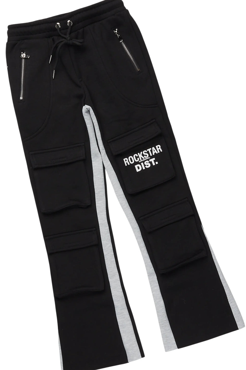 Boys Antoon  Black T-Shirt Stacked Flare Set