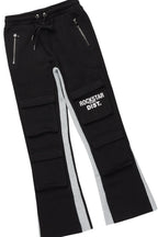 Boys Antoon  Black T-Shirt Stacked Flare Set