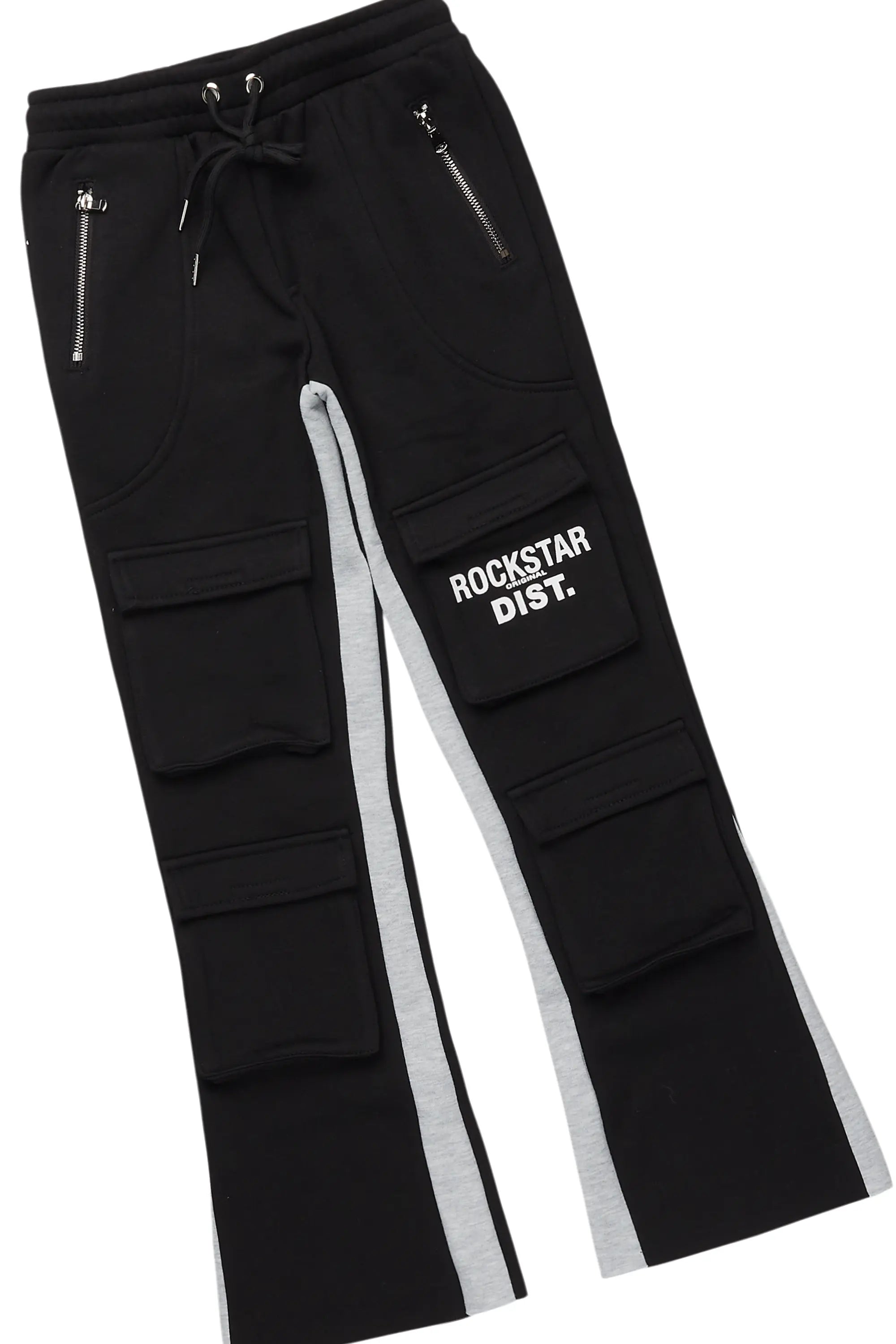 Boys Antoon  Black T-Shirt Stacked Flare Set