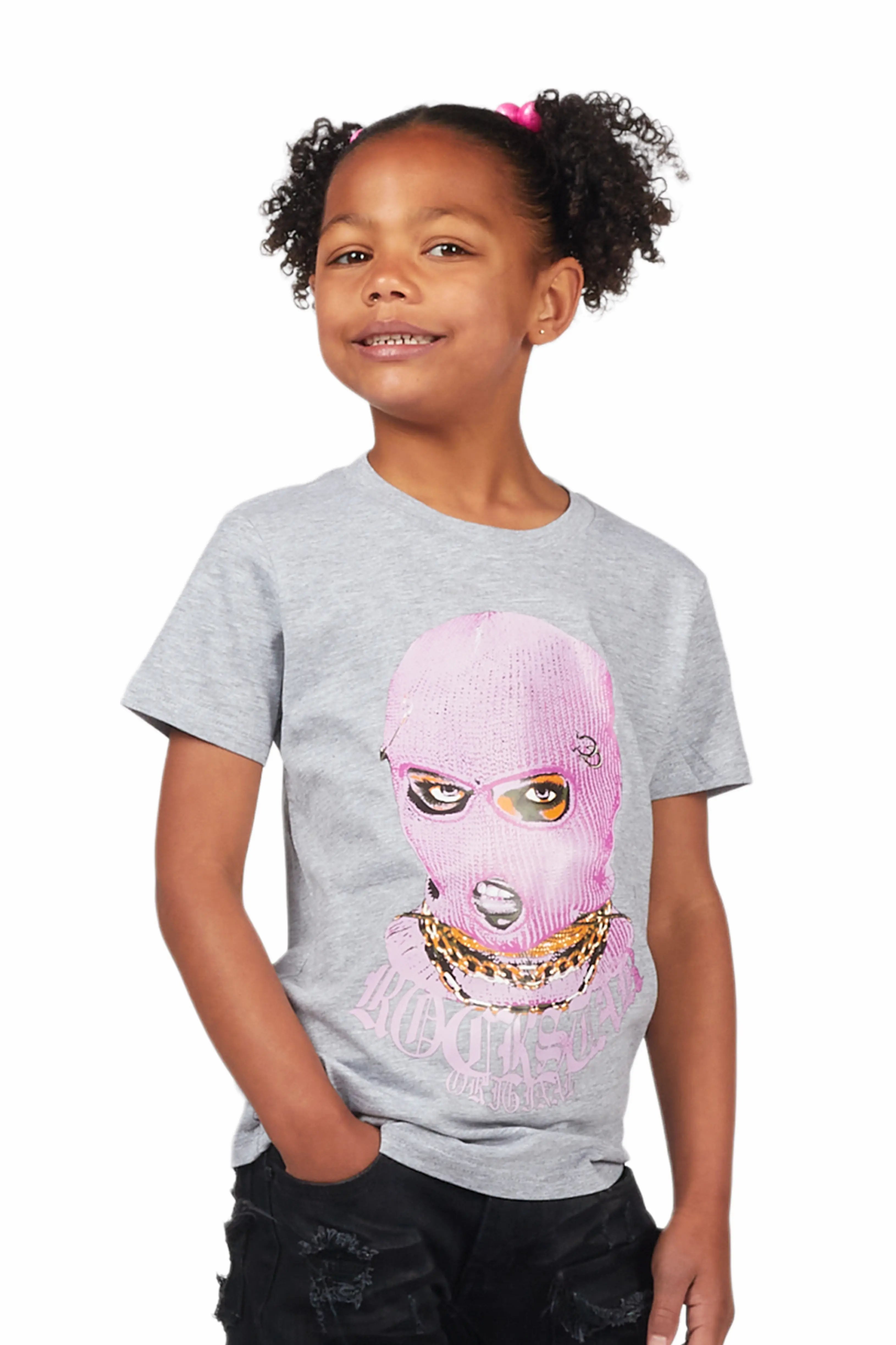 Girls Mura Heather Grey Graphic T-Shirt