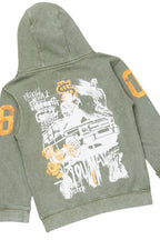 Boys Beau Tree Camo Hoodie/Stack Flare Jean Set