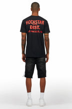 Brett Black T-Shirt/Denim Short Set