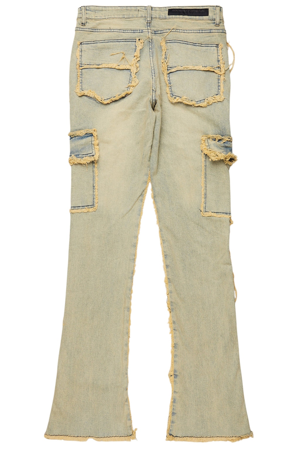 Revved Dirty Blue Stacked Flare Jean