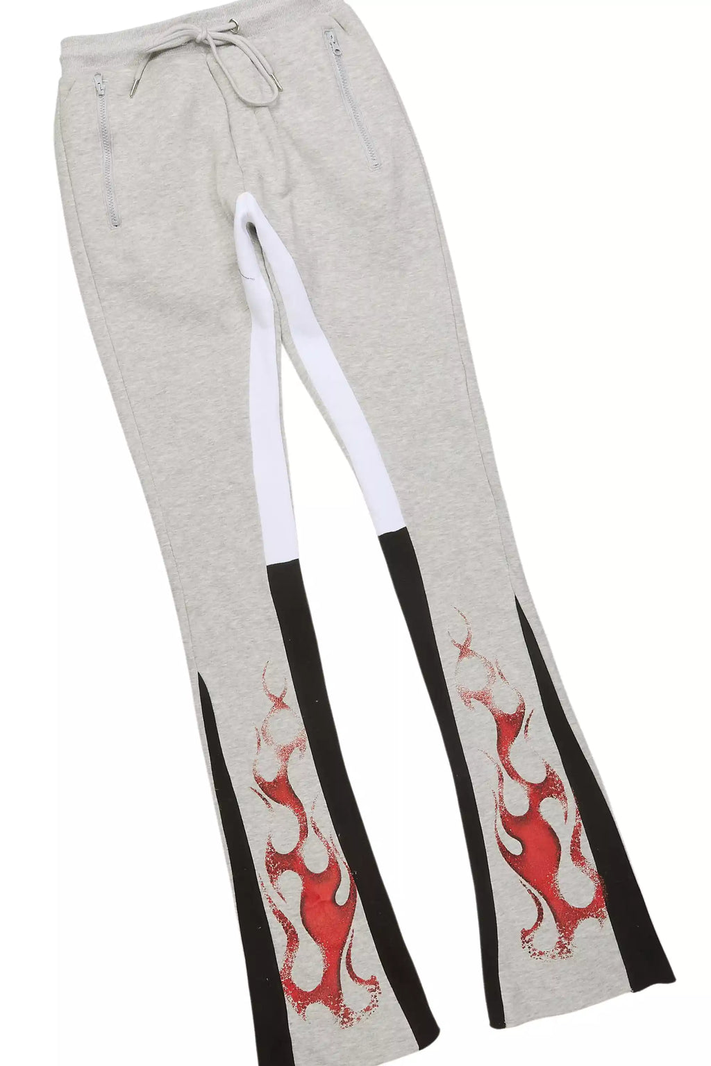 Torrez Heather Grey/Red Hoodie/Stacked Track Set