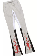 Torrez Heather Grey/Red Hoodie/Stacked Track Set