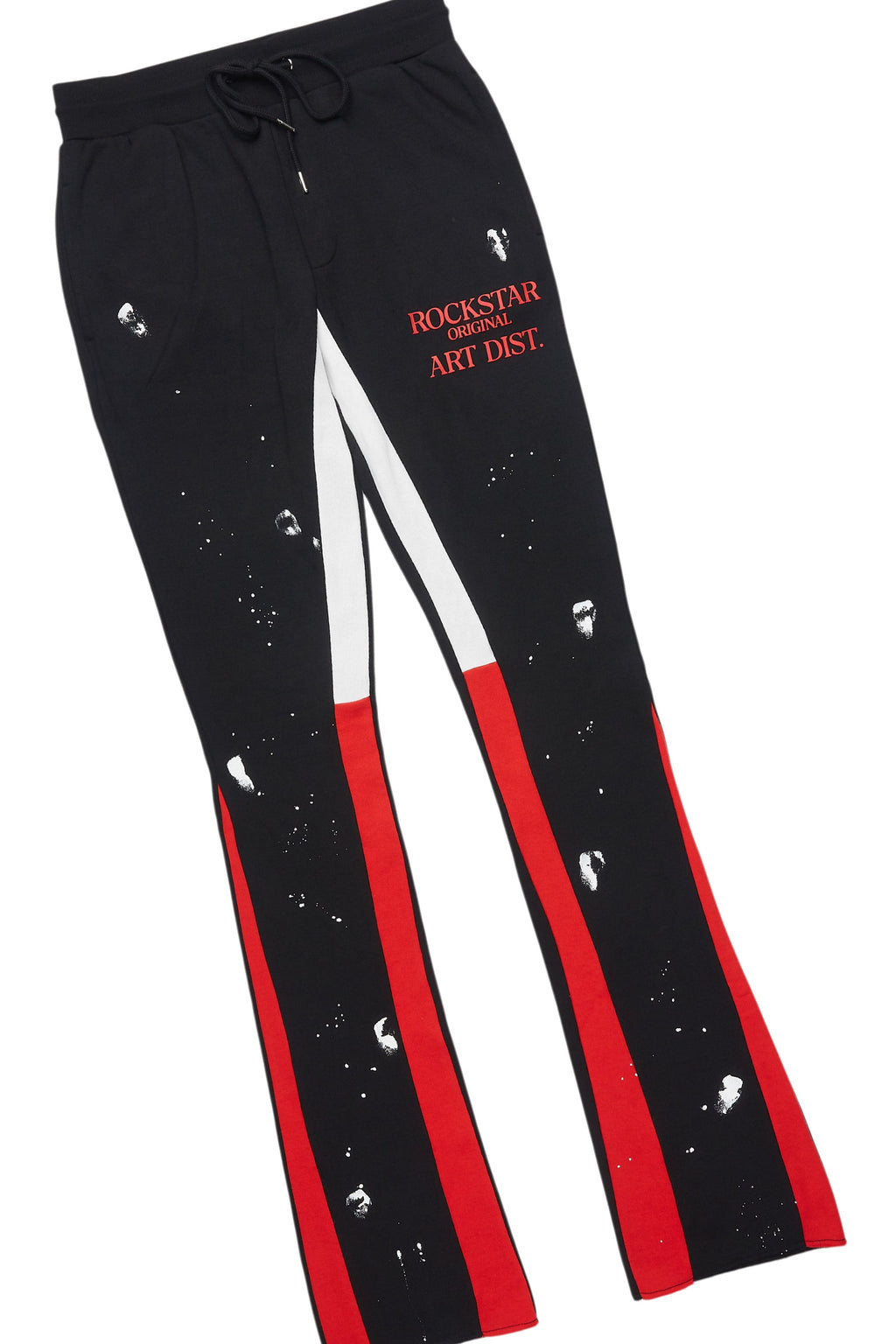 Raffer Black/Bright Red Hoodie/Stacked Flare Pant Set