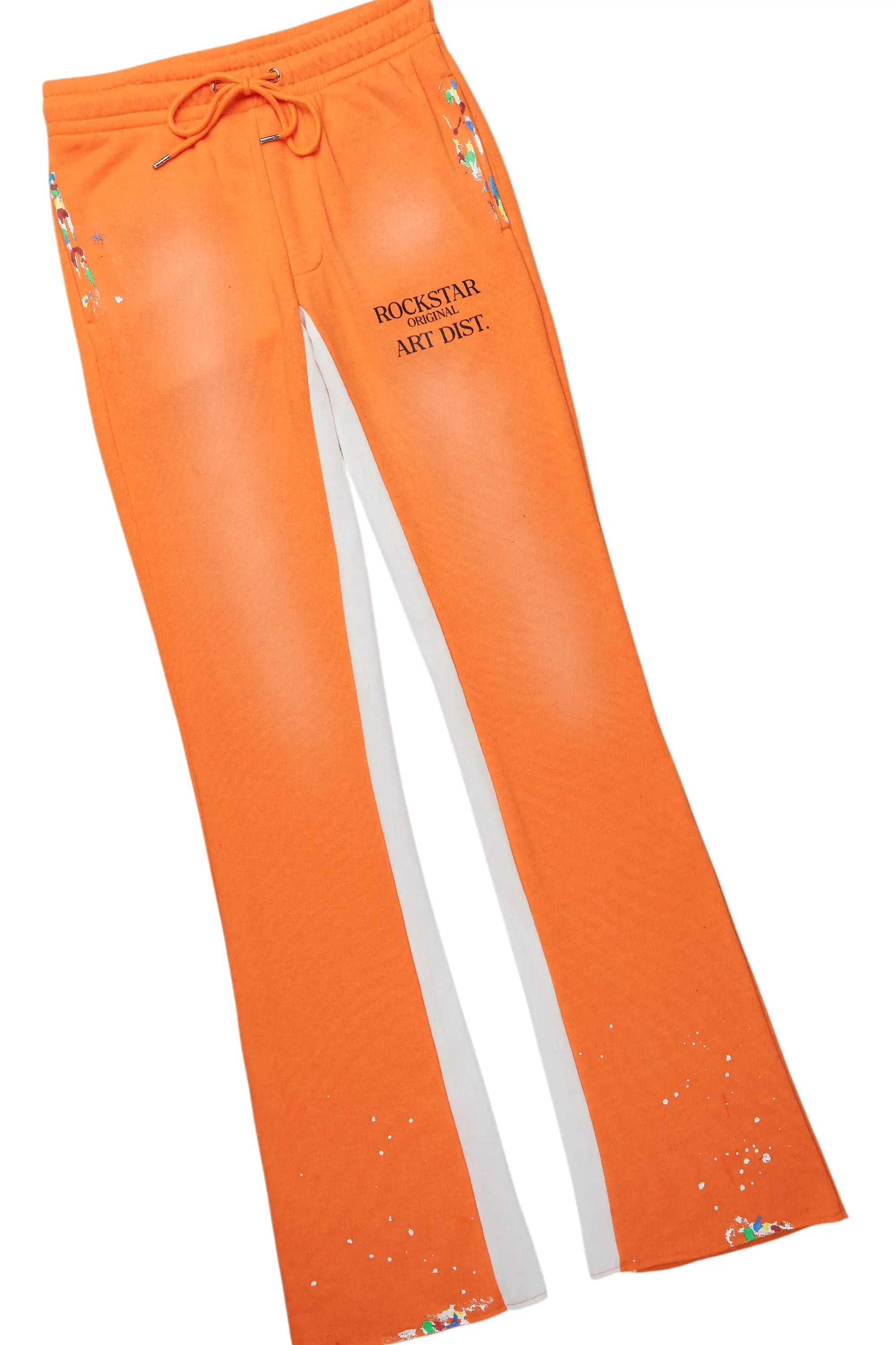 Rockstar Art Dist. Orange Hoodie/Baggy Track Pant Set