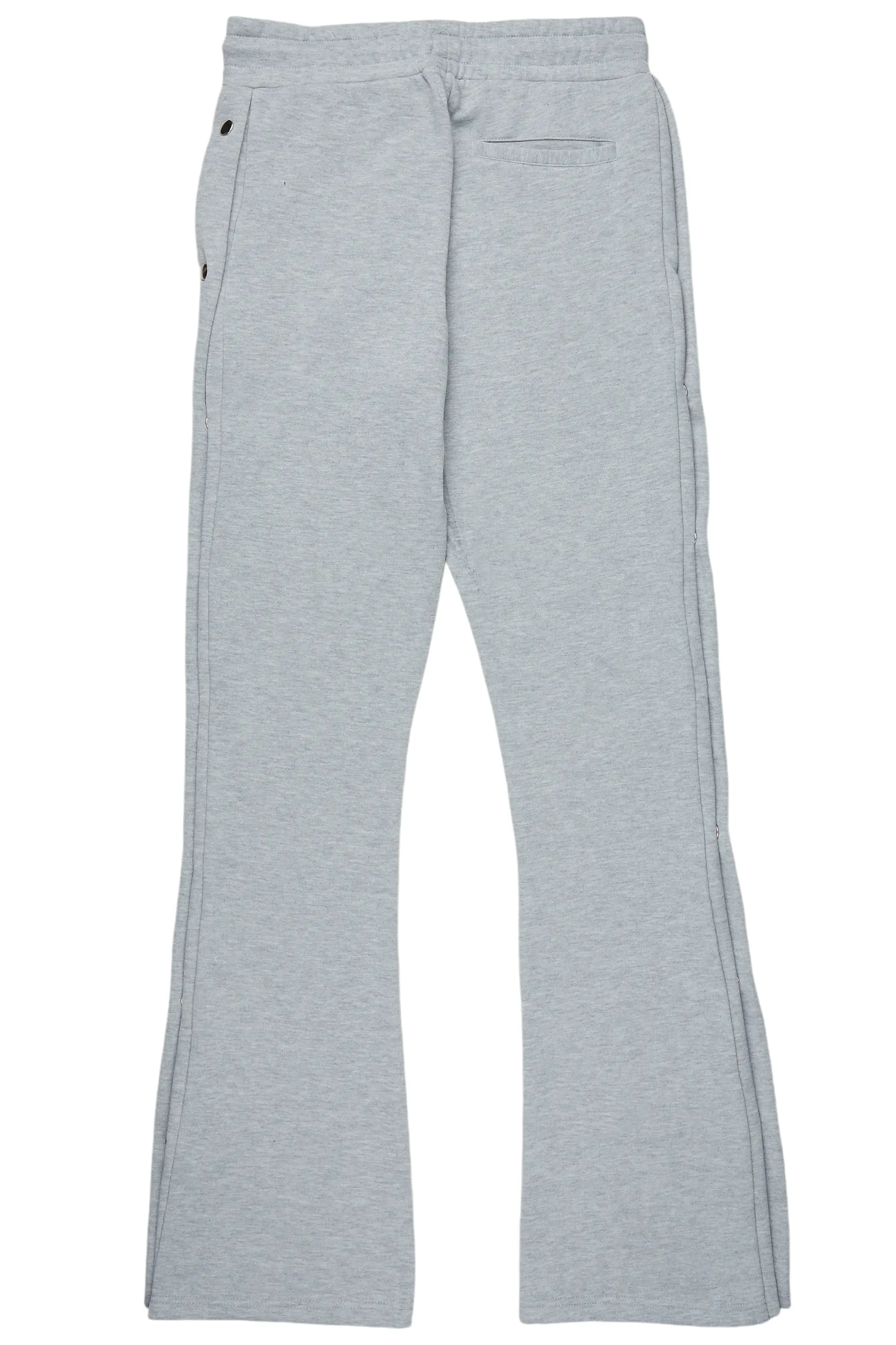 Filip Heather Grey Baggy Snap Button Pant