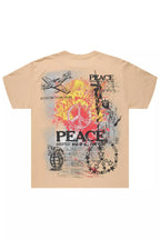 Saeko Beige Oversized Graphic T-Shirt