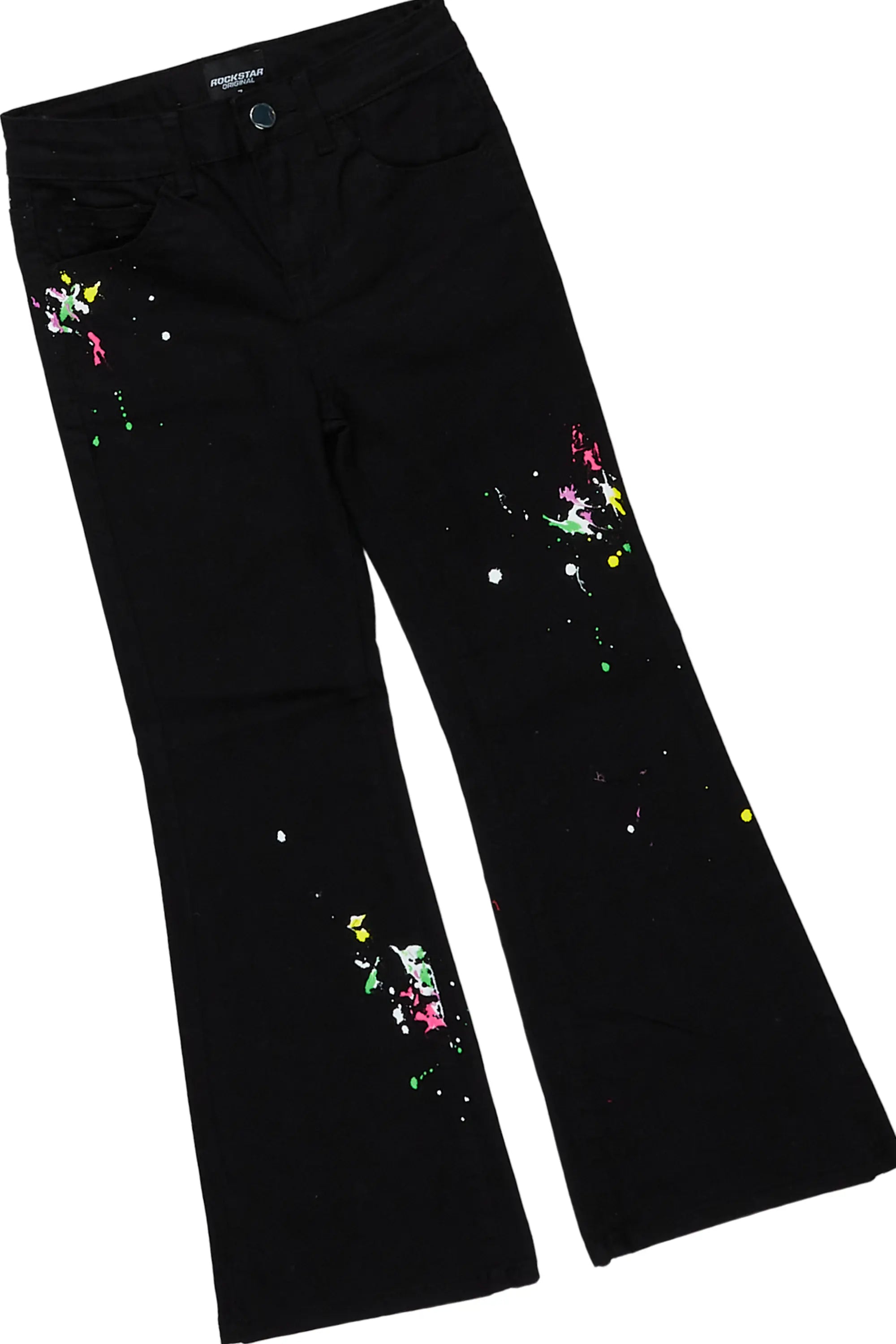 Girls Kalah Black T-Shirt Flare Jean Set