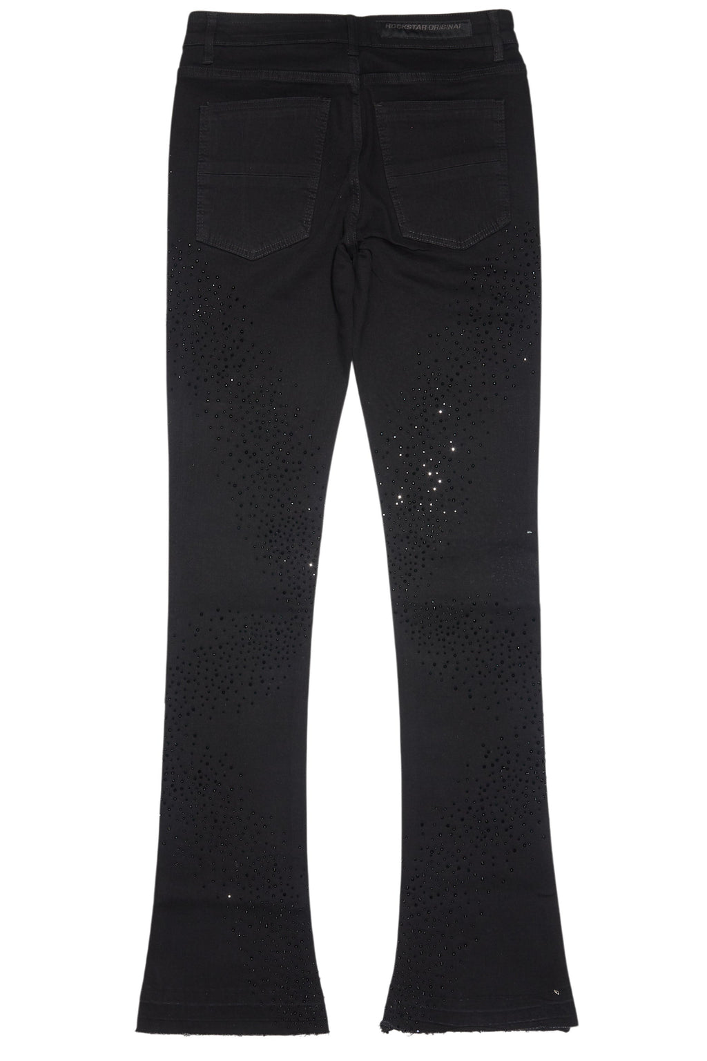 Carti Black Rhinestone Stacked Flare Jean