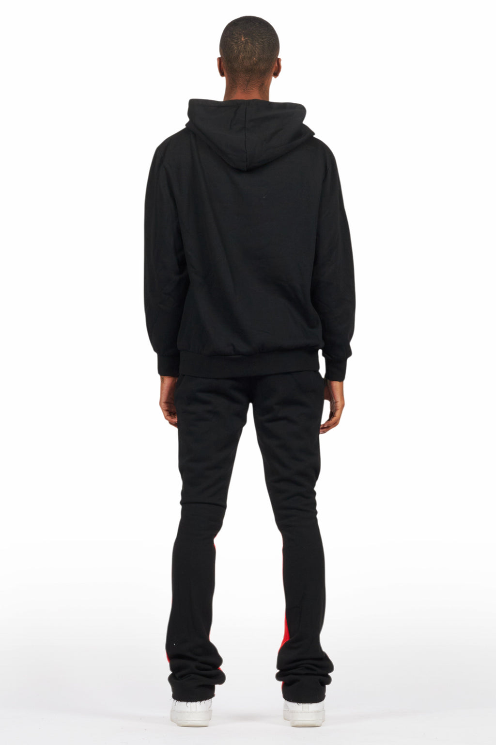 Raffer Black/Bright Red Hoodie/Stacked Flare Pant Set