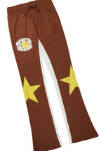 States Brown Baggy Stacked Hoodie Track Set