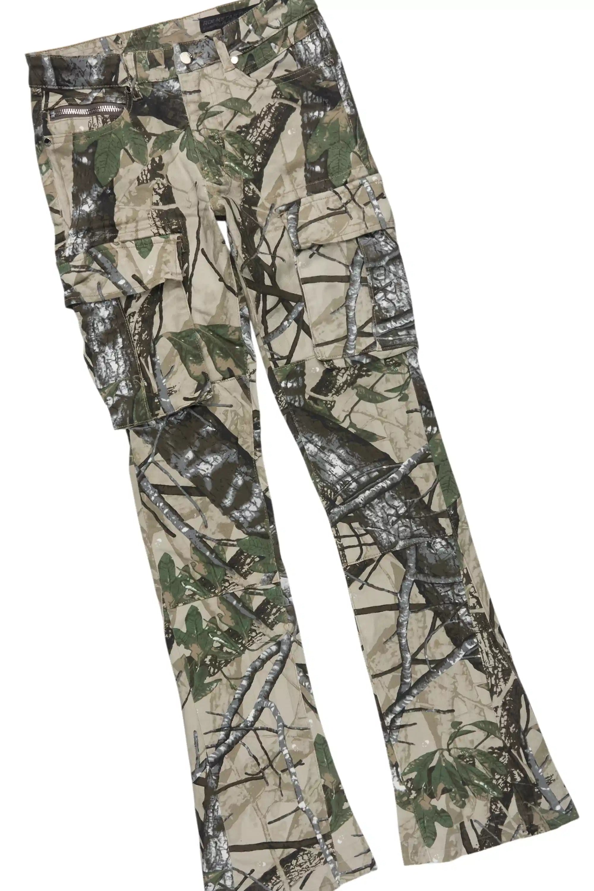 Amos White Camo T-Shirt/Stacked Flare Jean Bundle