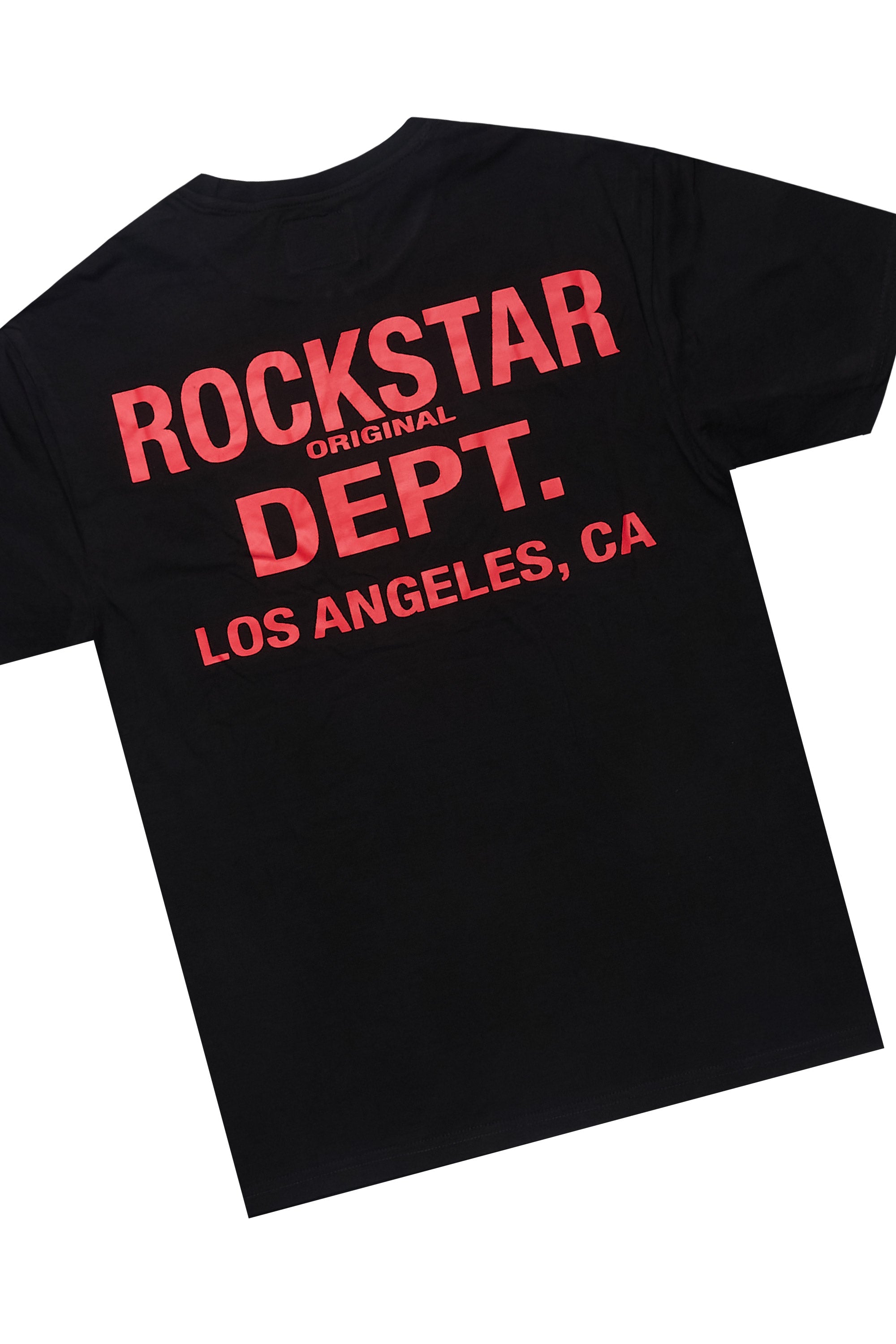 Akos Black/Red T-Shirt/Denim Short Set