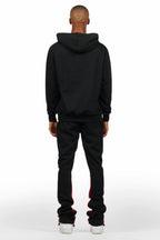 Briggs Black/Red Hoodie/Stacked Flare Track Set