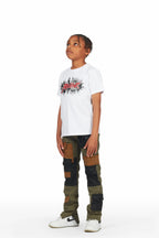 Boys Saidi White T-Shirt/Patch Cargo Jean