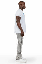 Kale Grey Cargo Stacked Flare Jean