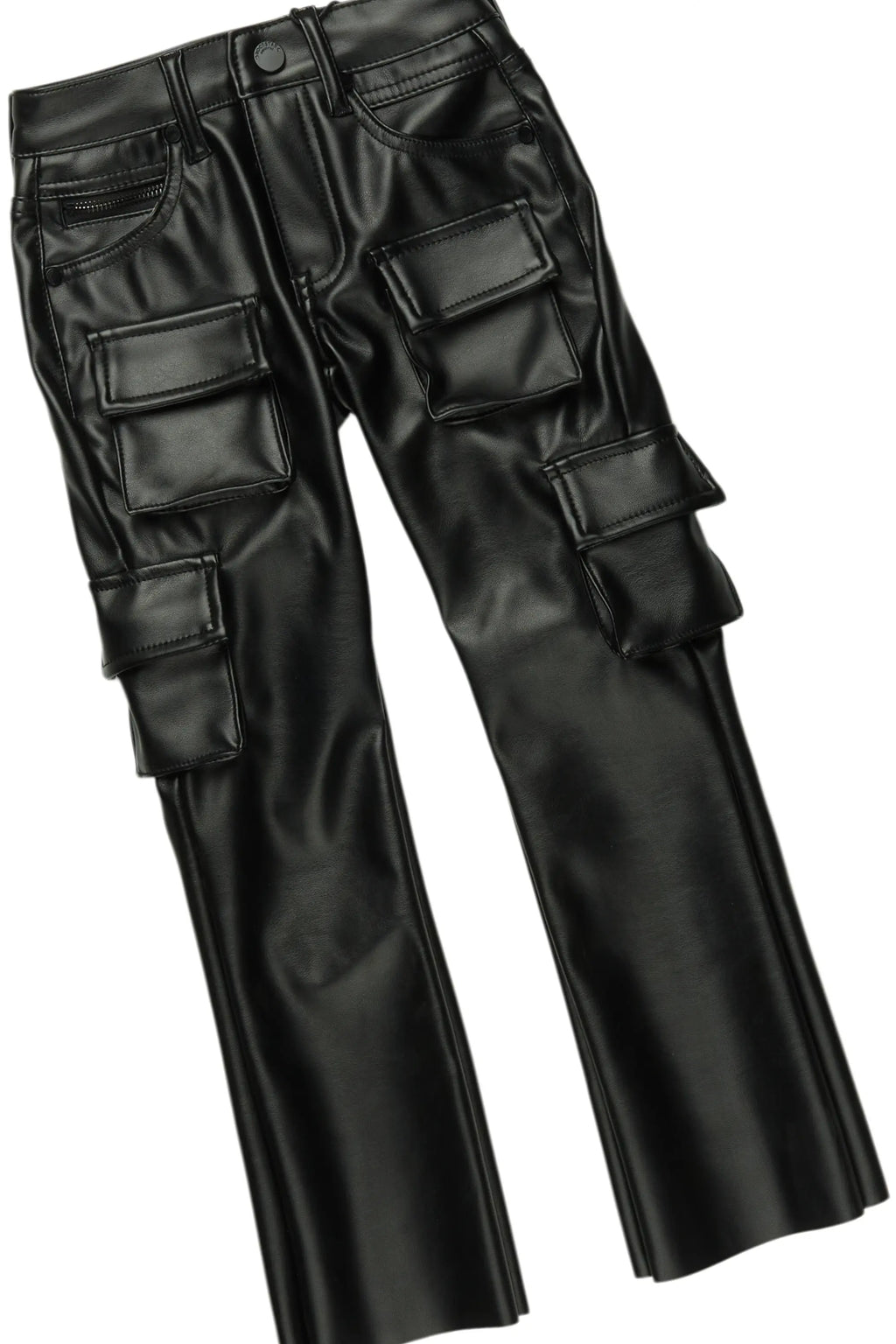 Boys Magni Purple Hoodie/Stacked Flare PU Jean Set