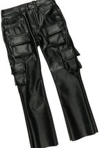 Boys Magni Purple Hoodie/Stacked Flare PU Jean Set