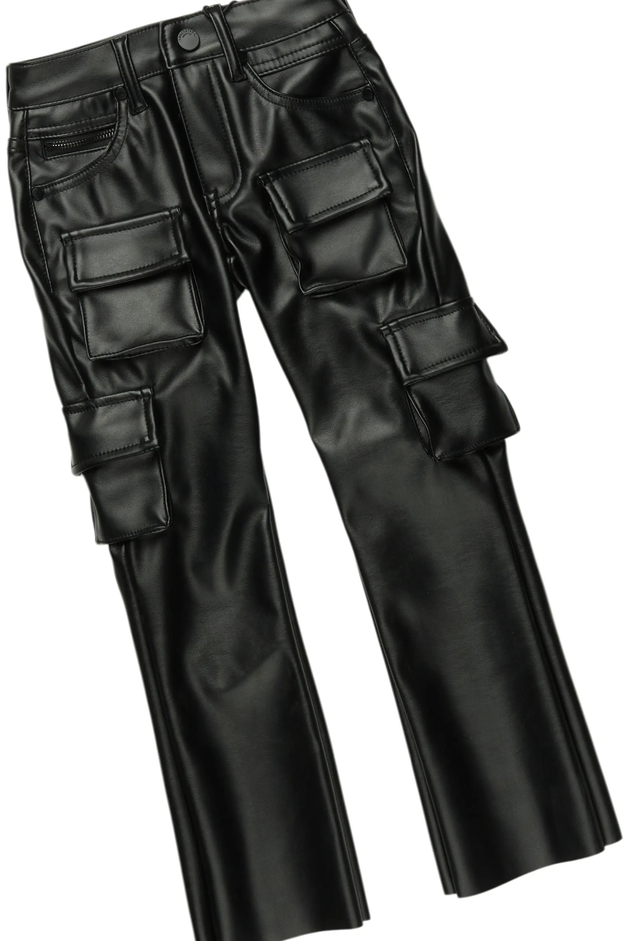 Boys Magni Purple Hoodie/Stacked Flare PU Jean Set