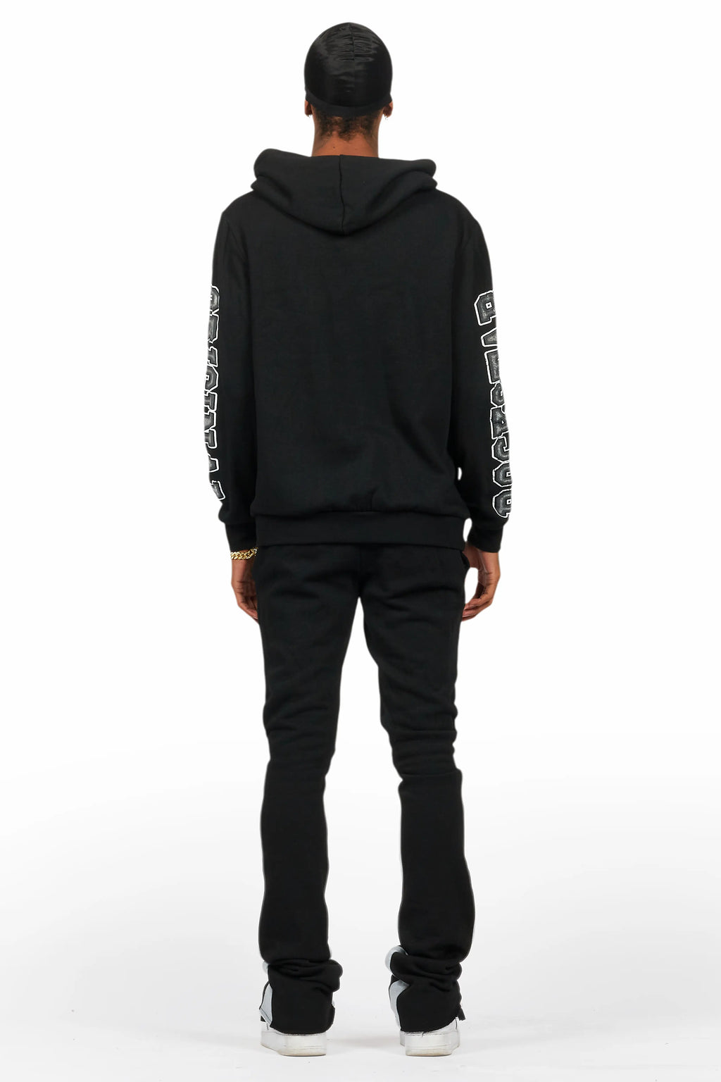 Fields Black/White Stacked Flare Hoodie Track Set