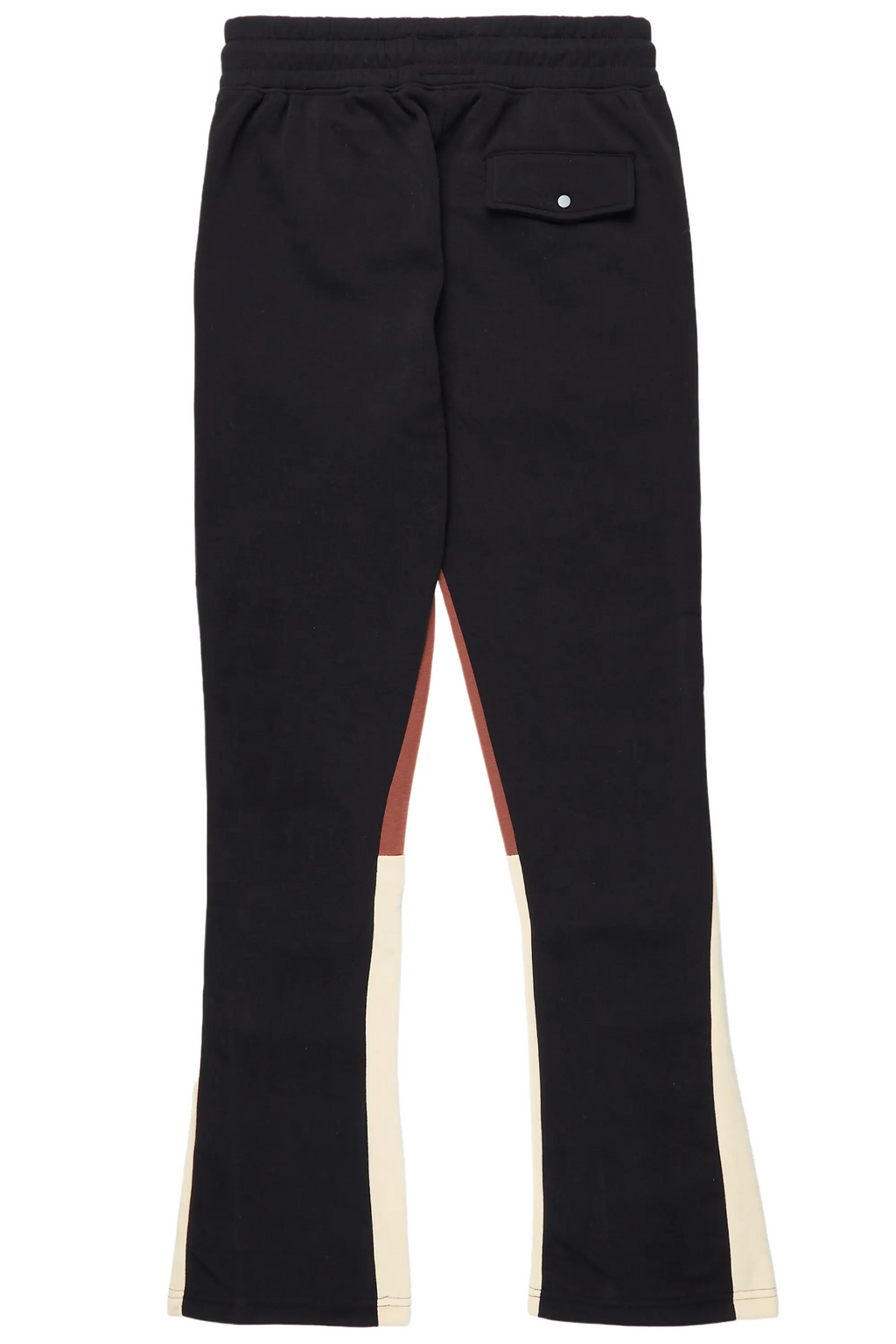 Joncarlo Black Stacked Flare Track Pant