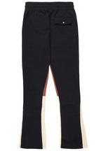 Joncarlo Black Stacked Flare Track Pant